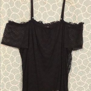 Torrid Off Shoulder Black Lace Blouse